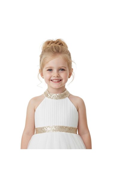 ddaniela دانييلا - فستان البجعة الصغيرة - أبيض - من 6 أشهر إلى 36 شهرًا