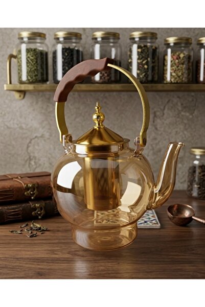 hasgül cam demlik veya bitki çayı demliği