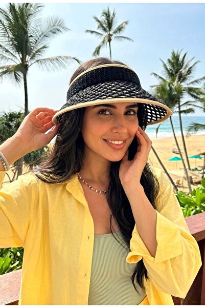 LAGRANZE Vizor de vară premium pentru femei – cu textură de paie protecție so...