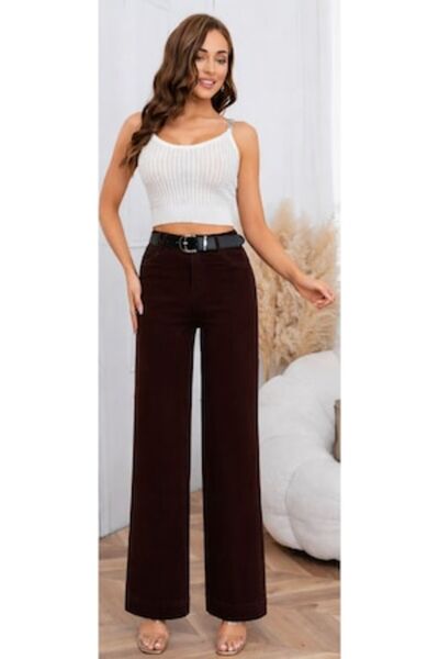 OEM Blugi cu talie înaltă pentru femei, cu croi larg