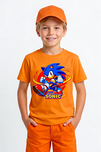 BookOrBook Дитяча футболка Sonic Sega 100% бавовна преміум якості