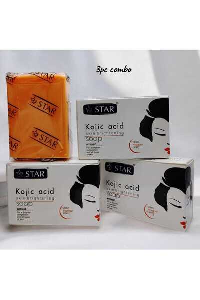 sz star صابون تفتيح البشرة بحمض الكوجيك، مجموعة من 3 قطع - تفتيح البشرة بدون ...