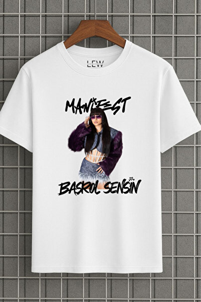 lovver تي شيرت مانيفست هلال بتصميم خاص قطن قطعة بطباعة مميزة