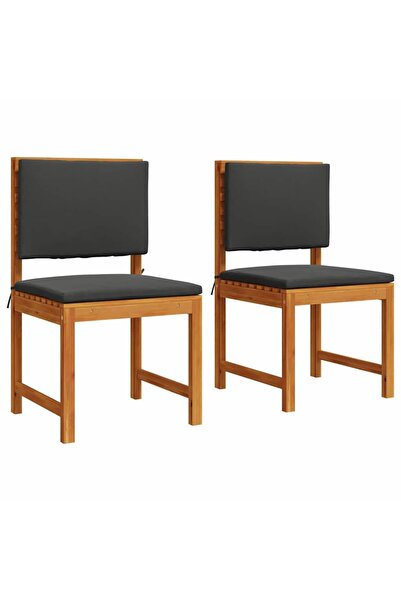 vidaxl Scaun pentru Grădină cu pernă 2 pcs Maro Lemn masiv de acacia