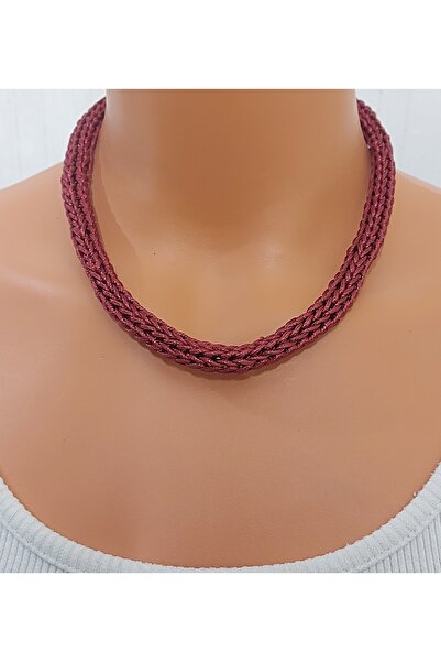 Nej Makara İşi S Faux Leather Necklace