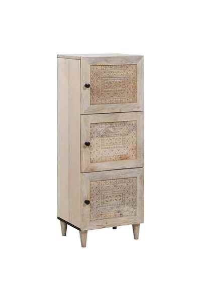 vidaxl Sideboard with shelf and door White 40 x 33 x 110 cm Solid mango wood