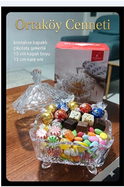 ORTAKÖYCENNETİ Çikolatalık şekerlik krıstalize kapaklı ortaboy 15 cm kapaklı ...