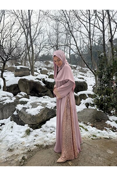Morana tasarım Payet detaylı Leyla Abaya- medine ipeği