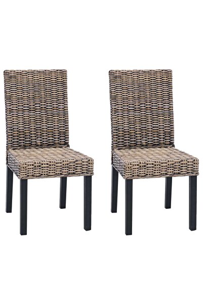 vidaxl Scaun de sufragerie 2 pcs Negru spălat 45 x 54 x 93 cm