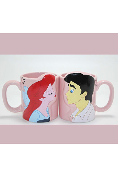 Mihristore The Little Mermaid Ariel and Prince Eric 3D Couple Mug Set Lover Mug