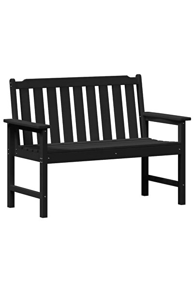 vidaxl Bancă de grădină Negru 120 x 59 x 88 cm HDPE