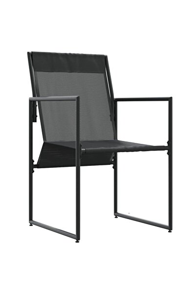 vidaxl Scaun cu pernă 4 pcs Negru și antracit Textilenă