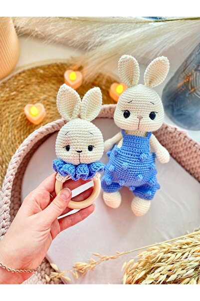 ayta kids clothing toys Amigurumi sevimli tavşan uyku arkadaşı ve Çıngırak