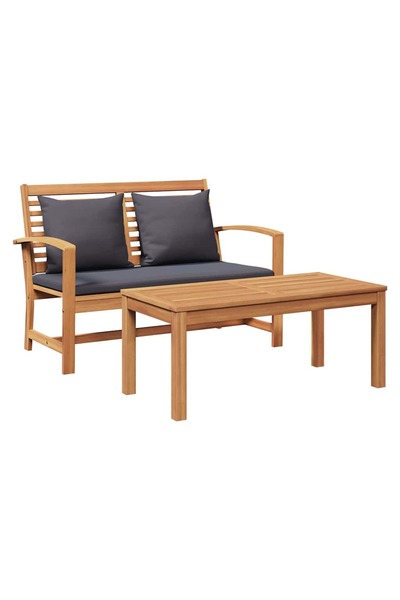 vidaxl bancă Maro și gri închis 110 x 66 x 76 cm Lemn solid de tec