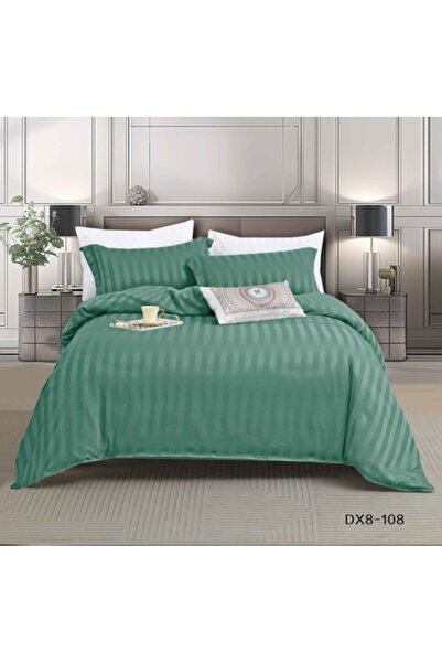 Casa Pucioasa Fine Damask Bed Linen 4 Pieces, Fitted Sheet with Stretchy, green