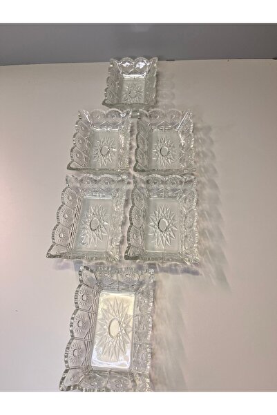 hasgül kristal görünümlü cam servis tabak