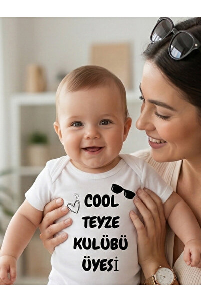 EGGBABY بدلة أطفال مطبوع عليها عبارة 'Teyze' بتصميم مضحك، مصنوعة من قماش 100%...