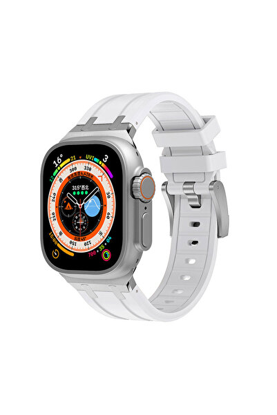 Generic Brand حزام Apple Watch Ultra مقاس 49 ملم متوافق مع السيليكون بإبزيم م...