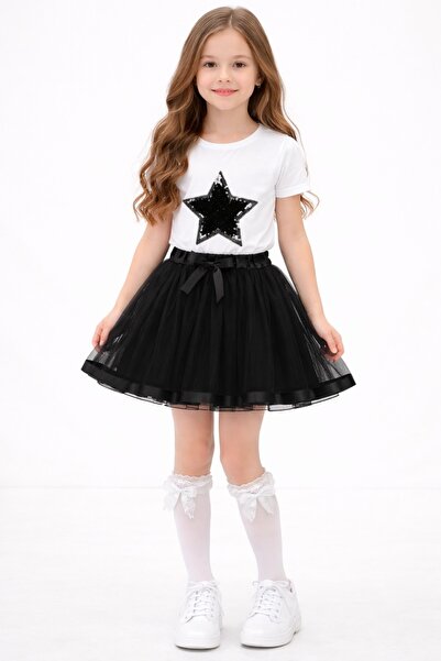 Nacar Kız Çocuk 23 Nisan 29 Ekim Tütü Etek&Modeli T-shirt Alt Üst Takım-Yeni ...