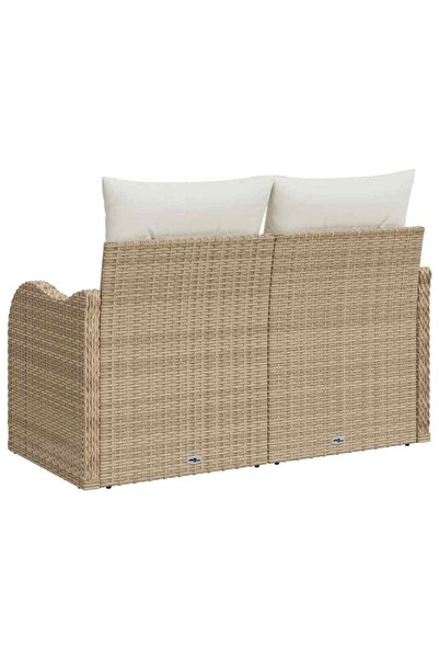 vidaxl Canapea de grădină cu pernă Bej 121 x 62 x 69cm poliratan