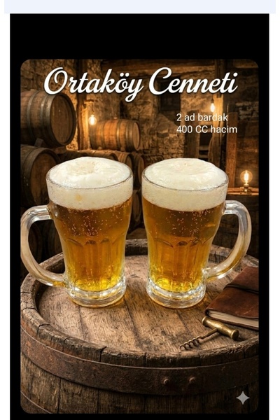 ORTAKÖY CENNETİ 2-Pack of 400 Cc Volume Beer Glasses, Imported Product, High ...