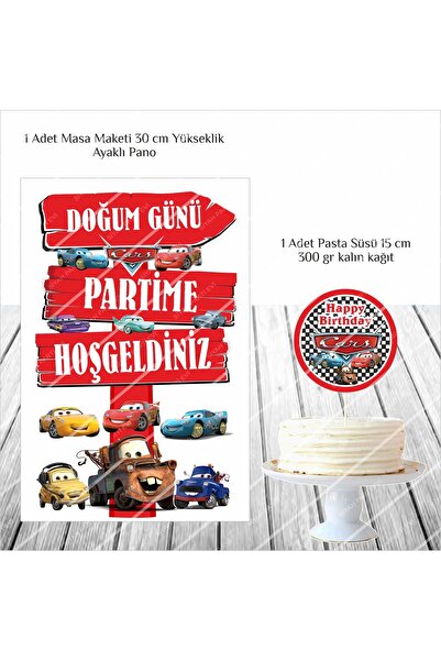 ACRDEKOR Cars / Şimşek Mcqueen Doğum Günü Masa Maketi / Pasta Süsü