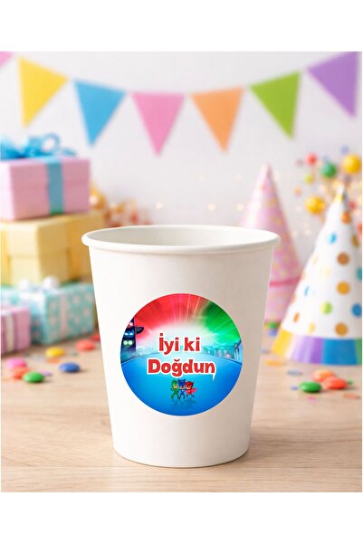 Sinek Kupası Tasarım 20 τεμάχια 4 εκ. Pijamaskeliler Στρογγυλό αυτοκόλλητο Ha...