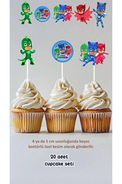 Sinek Kupası Tasarım Pijamaskeliler Concept Διακοσμητικό Cupcake με οδοντογλυ...