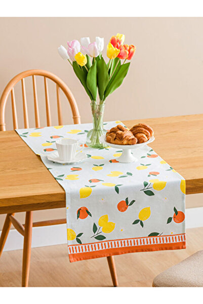 LC Waikiki Rmz Gi̇yi̇m Farkiyah Limon Ba Printed U Table Runner 5X150 cm