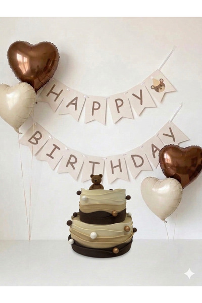 OGELAPARTY Ayıcıklı maket pasta seti - 6 lı mini konsept