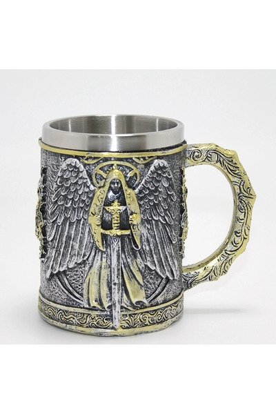 Epilons Warrior Angel Winged 3D Embossed Stainless Steel Mug Alk4384