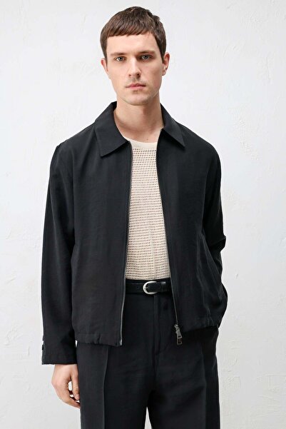Antioch Siyah Lyocell Karışımlı Yazlık Erkek Ceket