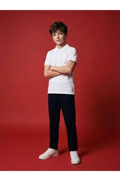 LC Waikiki Rmz Gi̇yi̇m Farkiyla Boys' Pleated Pants with Waist Cord