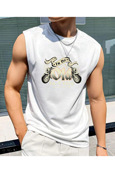 SUNFREE Not Old I'M Classic Printed Men's Summer Gym Casual Sleeveless Tank T...