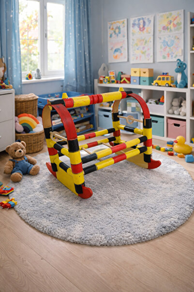 Marrone Tahta Oyuncak Beşik Ahşap Oyuncak