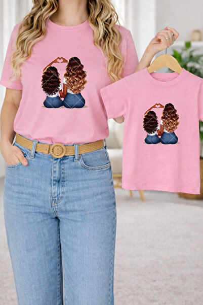 LORVEX Twin tricou Combinație mamă-fiică supradimensionat – Mamă și copil MOM...