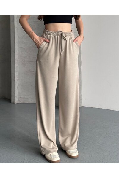 FERZOLAİO Stoned Oversized Ecru Bottom Tracksuit