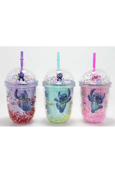 OEM Stitch figured straw lid cup glass alk5110