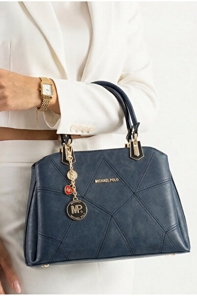 Çanta Trend Michael Polo Original Navy Blue Women's Embroidered Accessory wit...