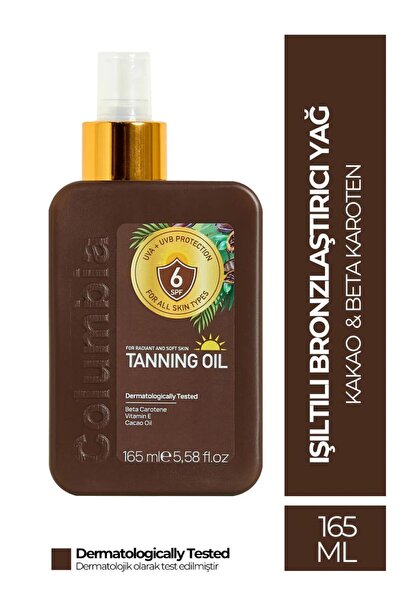 Columbia 6 SPF Işıltılı Bronzlaştırıcı Yağ 165 ml Tüm Ciltler