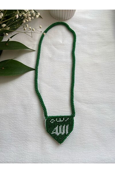 Handmade KUM BONCUK EL İŞİ YEŞİL MUSKALIK KOLYE