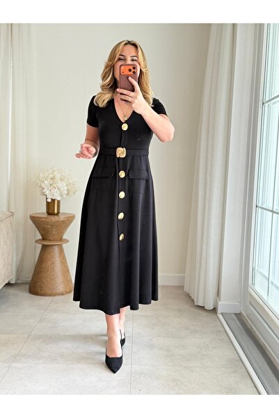 QİMYA BUTİK Buketli̇ Women's Fixed L Stretch Fabric K Belt I Large Yellow But...