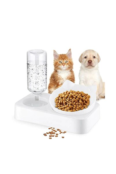 OEM Dispenser automat de apa si bol pentru mancare,caini-pisici, 0,5L, alb, 2...