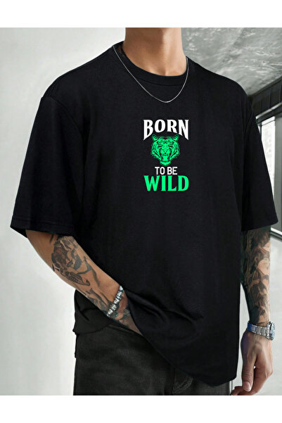 SUNFREE Wild Printed Oversized Short Sleeve Crew Neck Tshirt