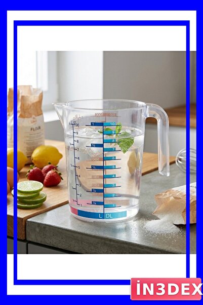 İN3DEX Functional 1 Liter Measuring Cup for Liquid and Solid Foods