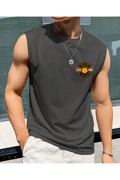 SUNFREE Motorcycle Printed Men's Summer Gym Casual Sleeveless Singlet Zero Sl...