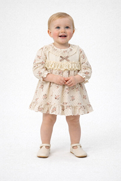 Panfilia Kız Bebek Çocuk Fırfırlı Dantelli Elbise, Doğum Günü, Düğün, Bayraml...