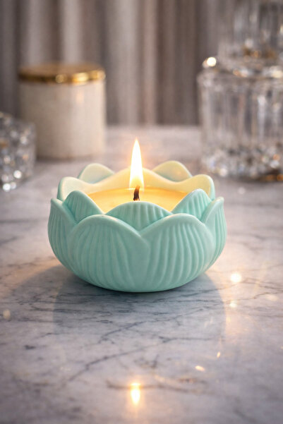 Lumiarte Vanilya Kokulu Çiçek ( Lotus ) Kase Mum 130 gr (Harç Döküm)