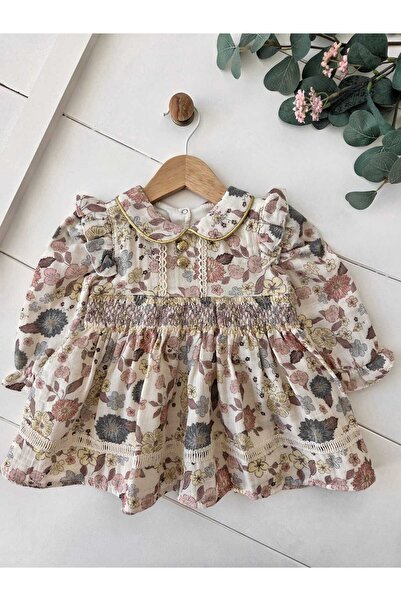 Panfilia Kız Bebek Çocuk Fırfırlı Dantelli Elbise, Doğum Günü, Düğün, Bayraml...