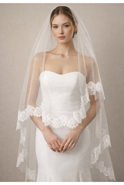 Merve 3mt Fransız dantel duvak